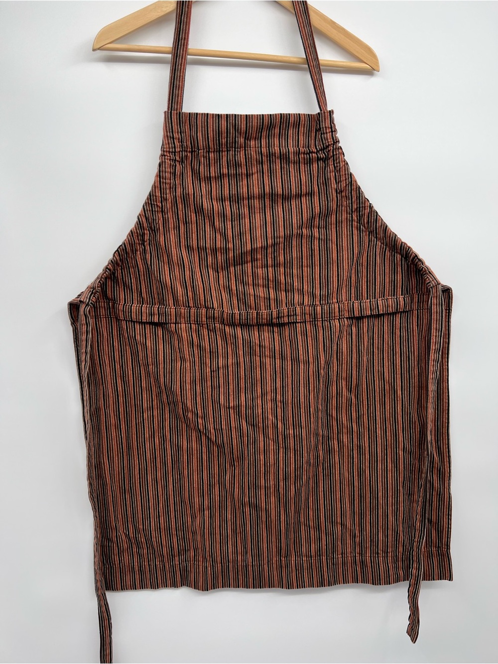 IKEA Apron Rust and Black Narrow-Striped Woven Fabric Panel
